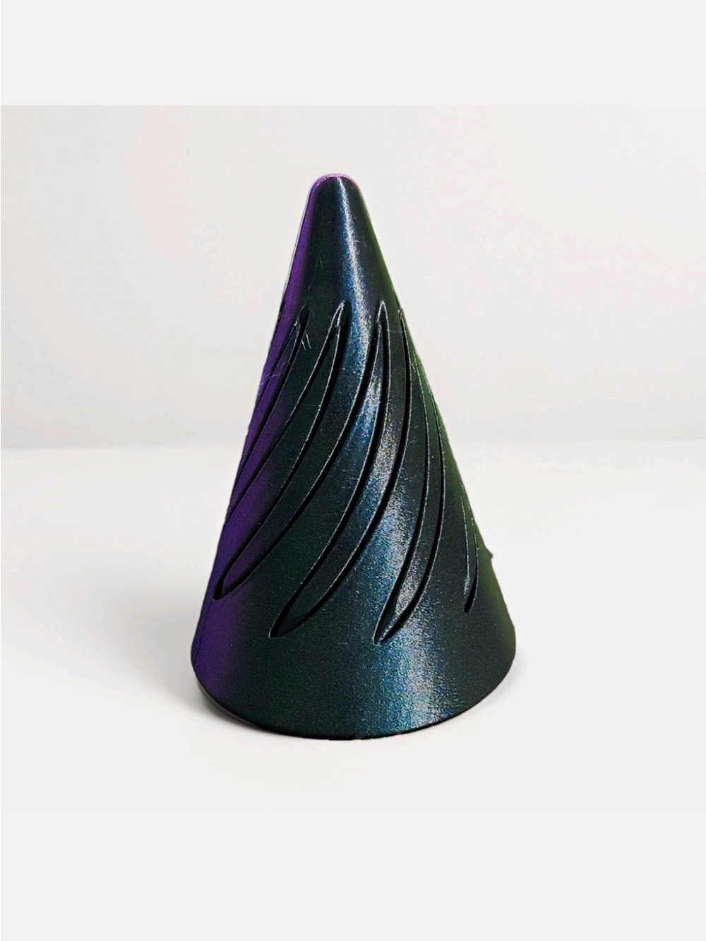 Decorative Iridescent Cone Accent - Black/Green